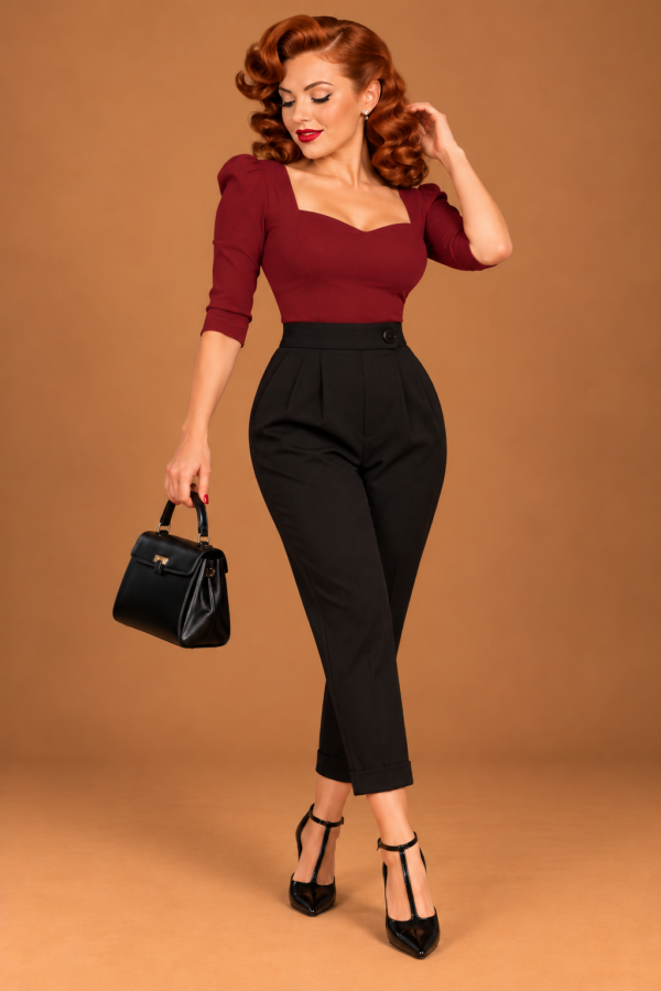 CAMISETA PINUP MANGA PLIEGUES