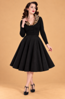 CARDIGAN NEGRO CUELLO LEOPARDO