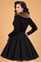 CARDIGAN NEGRO CUELLO LEOPARDO