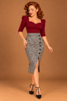 FALDA TUBO PINUP CUADROS ABERTURA