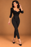 PANTALON PINUP NEGRO TOPOS